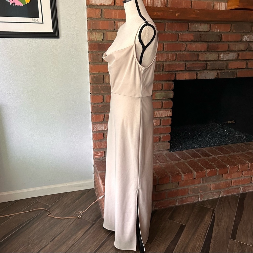 Anthropologie BHLDN Cali Satin Charmeuse Midi Dress in Oyster Sz 4 - Picture 5 of 9